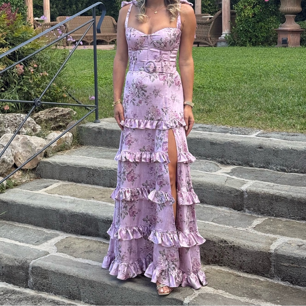 V Chapman Lisianthus Dress in Lilac Tapestry Rose - Picture 4 of 6